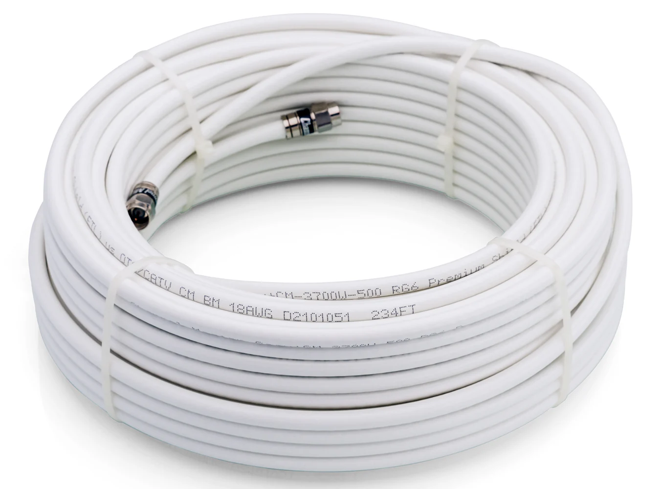 100' Coaxial Cable White - Image 2